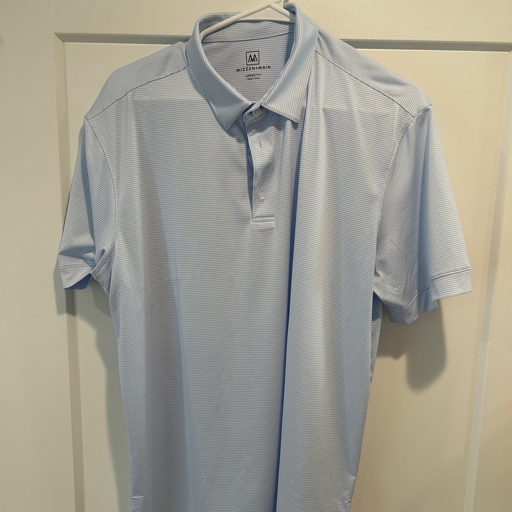 Mizzen + Main Trim Fit Striped Golf Polo